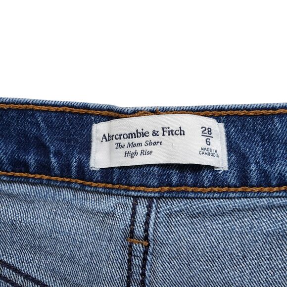 Abercrombie & Fitch Cutoff Mom Shorts Womens 28/6 High Rise Denim - Picture 3 of 7